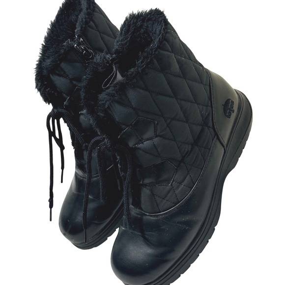 totes Shoes - Totes Catskill women's Black Quilted Faux‎ Fur Lined Winter Snow Boots Size 7